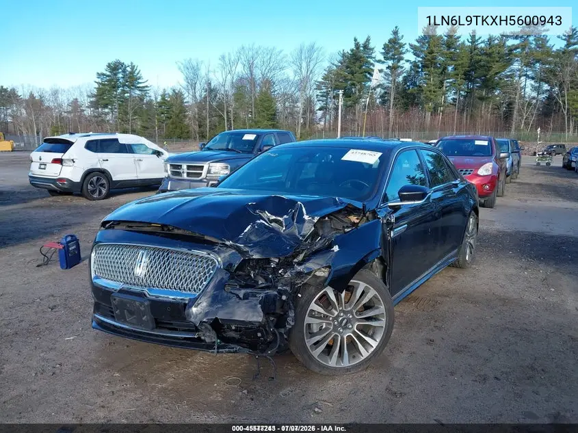 2017 Lincoln Continental Select VIN: 1LN6L9TKXH5600943 Lot: 45577243