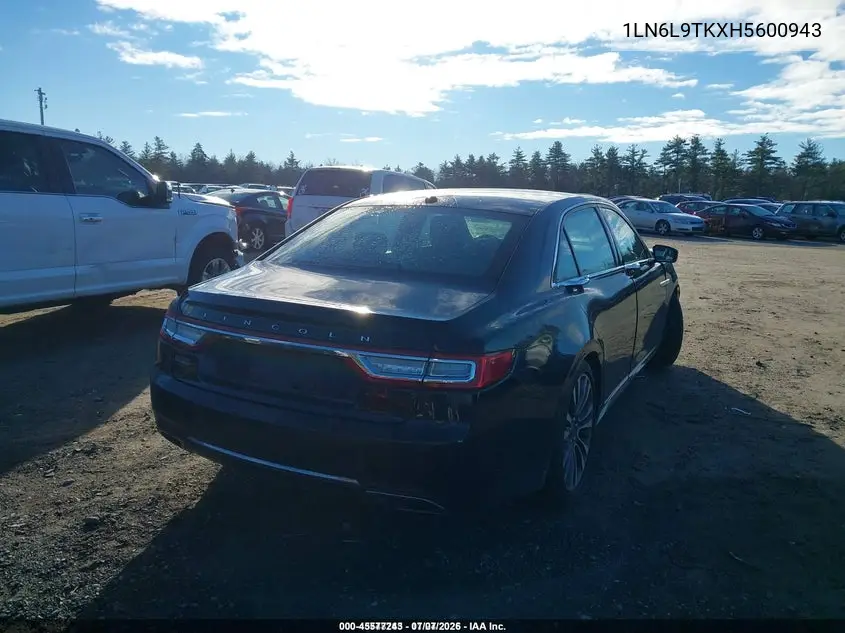 2017 Lincoln Continental Select VIN: 1LN6L9TKXH5600943 Lot: 45577243