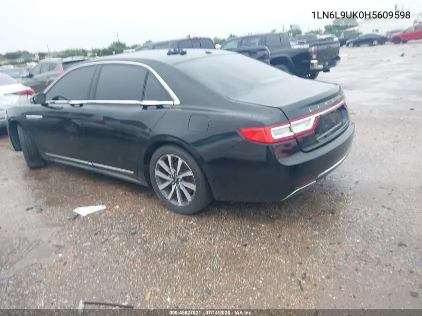 2017 Lincoln Continental Livery VIN: 1LN6L9UK0H5609598 Lot: 45627621