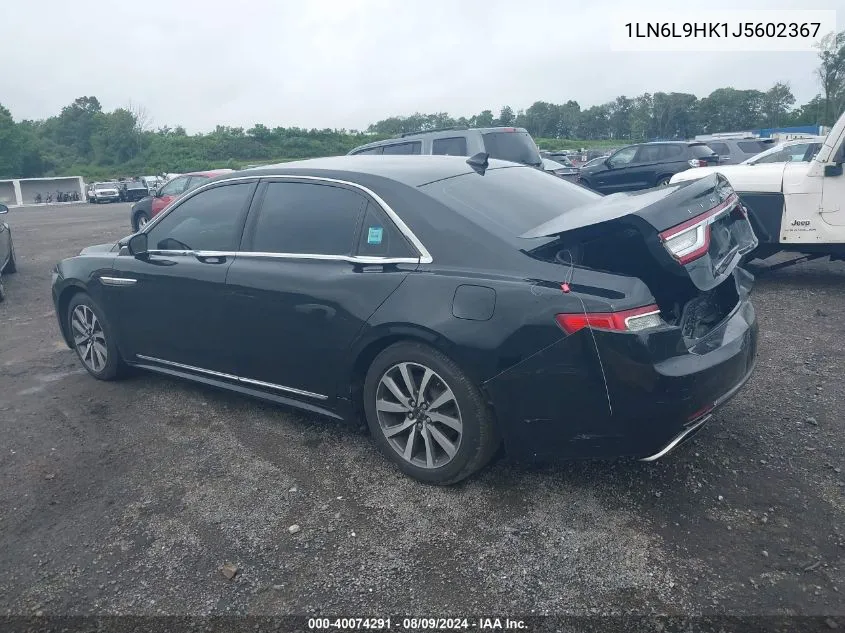 2018 Lincoln Continental Livery VIN: 1LN6L9HK1J5602367 Lot: 40074291