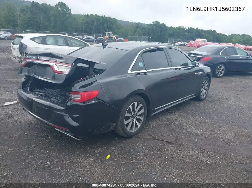 2018 Lincoln Continental Livery VIN: 1LN6L9HK1J5602367 Lot: 40074291