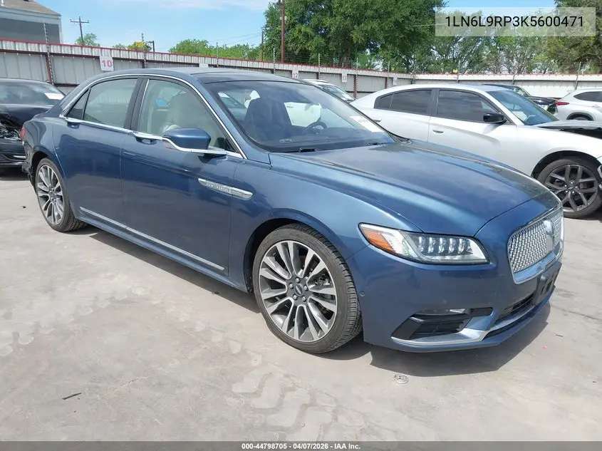 2019 Lincoln Continental Reserve VIN: 1LN6L9RP3K5600471 Lot: 44798705