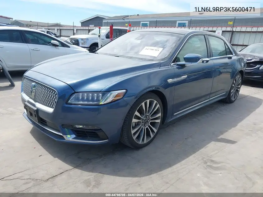 2019 Lincoln Continental Reserve VIN: 1LN6L9RP3K5600471 Lot: 44798705