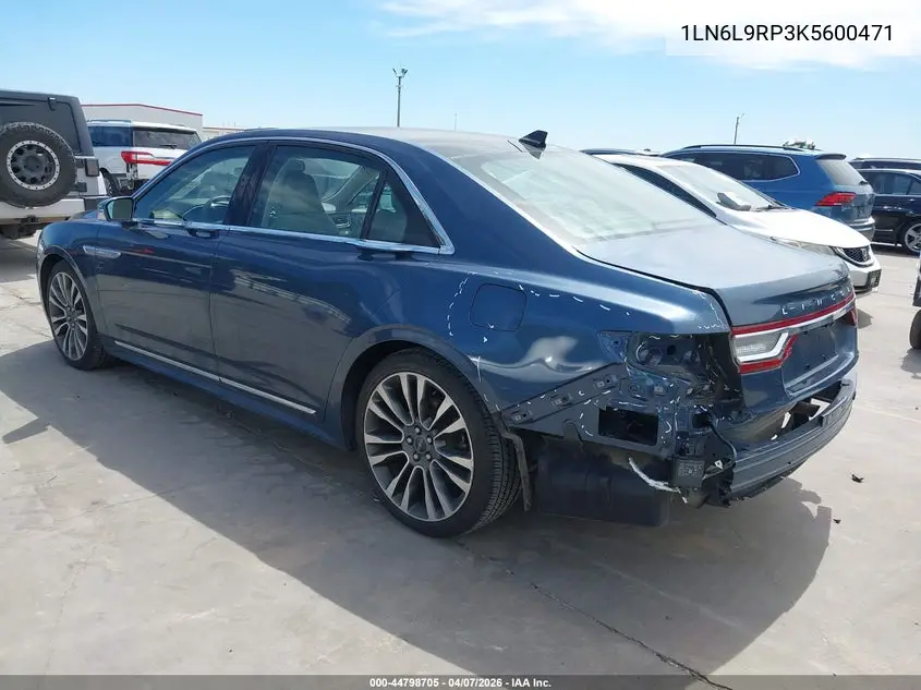 2019 Lincoln Continental Reserve VIN: 1LN6L9RP3K5600471 Lot: 44798705