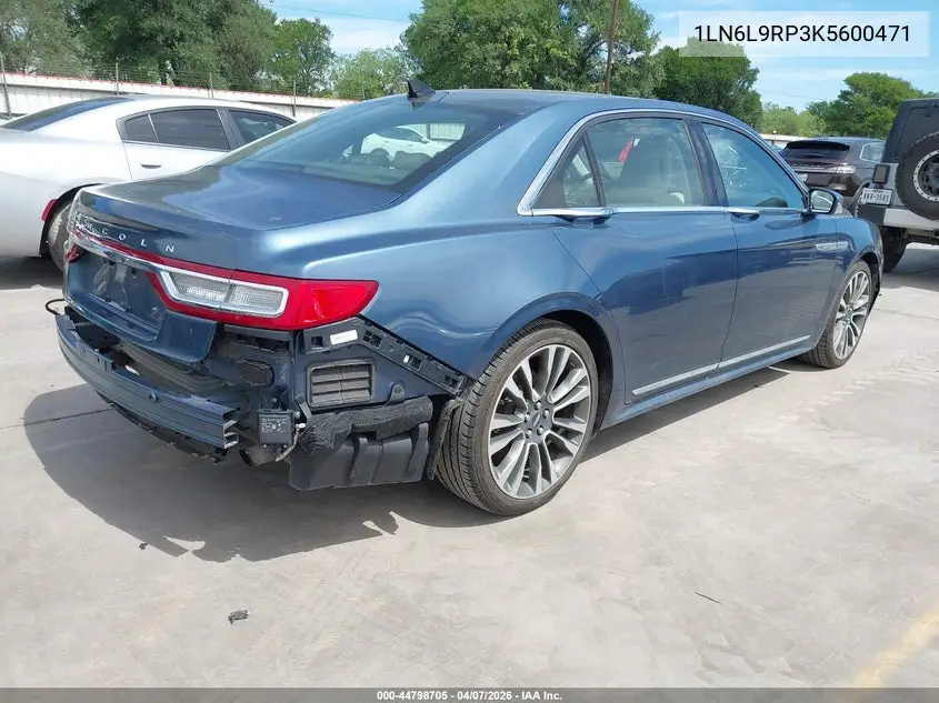 2019 Lincoln Continental Reserve VIN: 1LN6L9RP3K5600471 Lot: 44798705