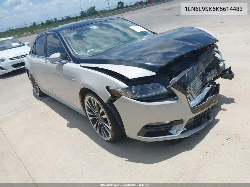 2019 Lincoln Continental Select VIN: 1LN6L9SK5K5614483 Lot: 45226593