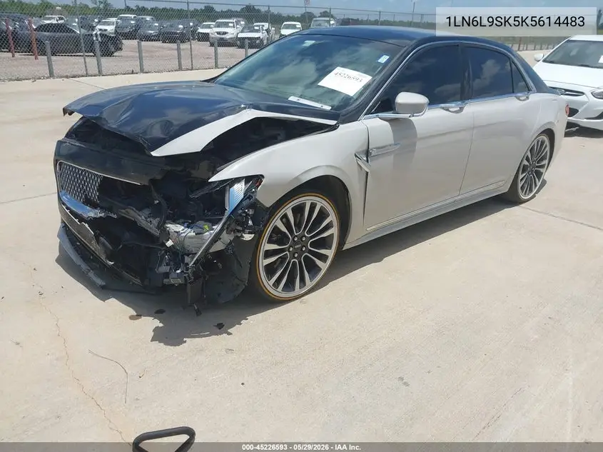 2019 Lincoln Continental Select VIN: 1LN6L9SK5K5614483 Lot: 45226593