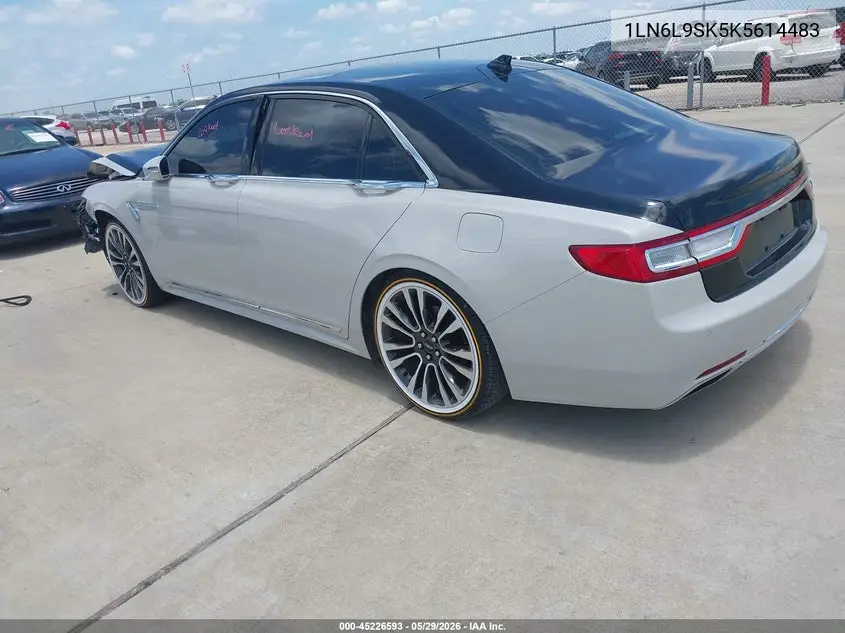2019 Lincoln Continental Select VIN: 1LN6L9SK5K5614483 Lot: 45226593