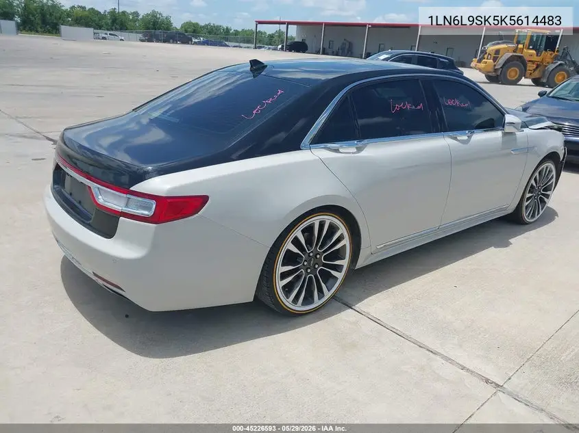 2019 Lincoln Continental Select VIN: 1LN6L9SK5K5614483 Lot: 45226593