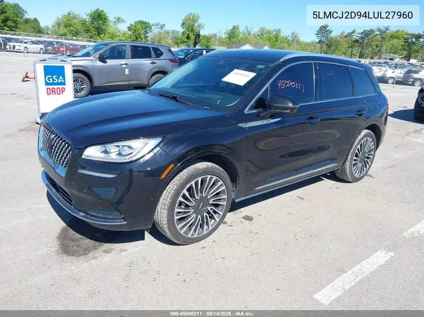 2020 Lincoln Corsair Reserve VIN: 5LMCJ2D94LUL27960 Lot: 45090311