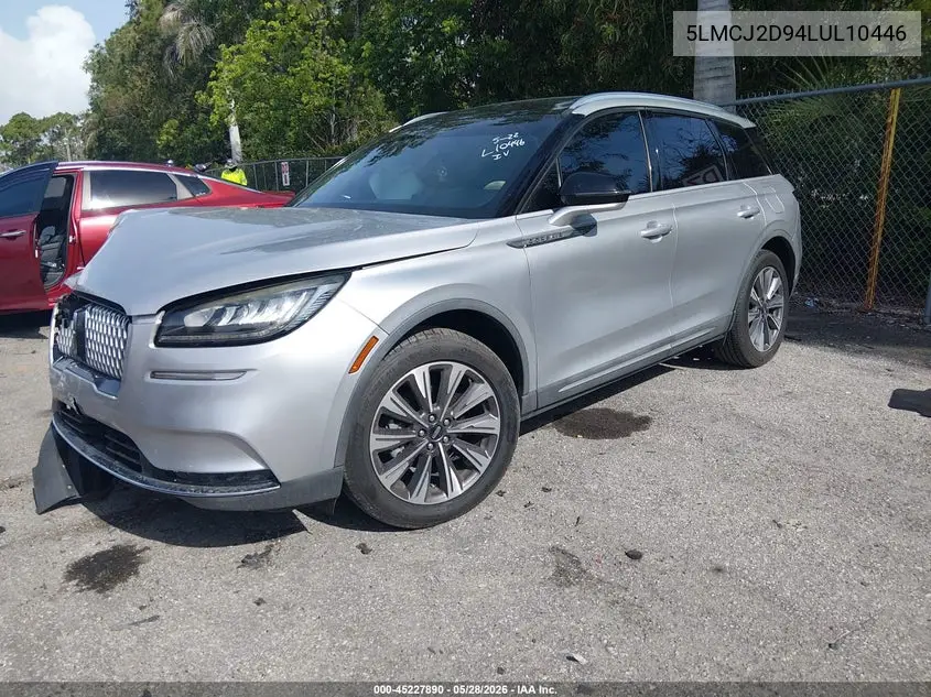 2020 Lincoln Corsair Reserve VIN: 5LMCJ2D94LUL10446 Lot: 45227890