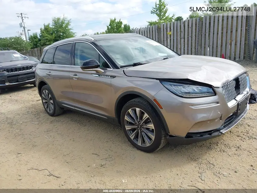 2020 Lincoln Corsair Reserve VIN: 5LMCJ2C94LUL27748 Lot: 45309682