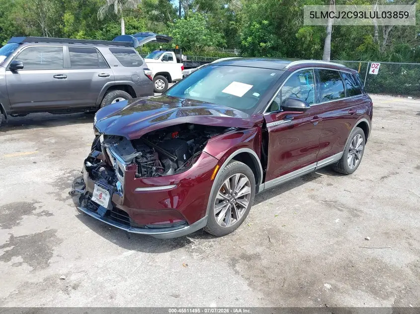 2020 Lincoln Corsair Reserve VIN: 5LMCJ2C93LUL03859 Lot: 45511495