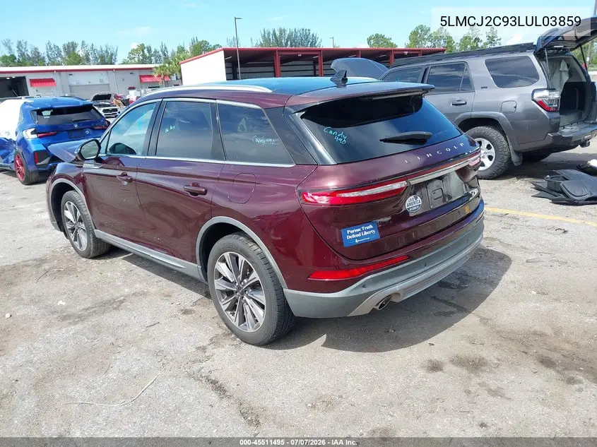 2020 Lincoln Corsair Reserve VIN: 5LMCJ2C93LUL03859 Lot: 45511495