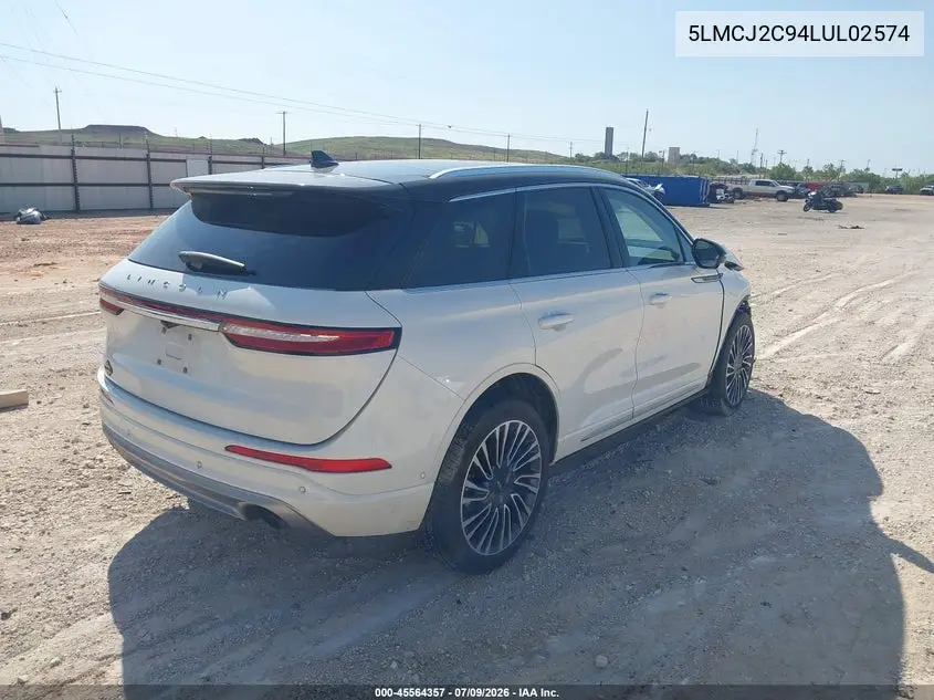 2020 Lincoln Corsair Reserve VIN: 5LMCJ2C94LUL02574 Lot: 45564357