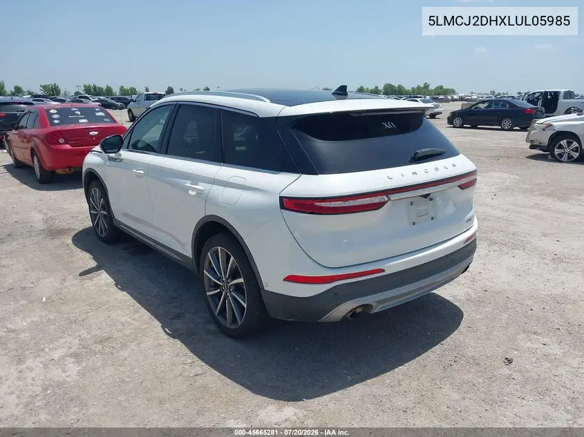 2020 Lincoln Corsair Reserve VIN: 5LMCJ2DHXLUL05985 Lot: 45665281