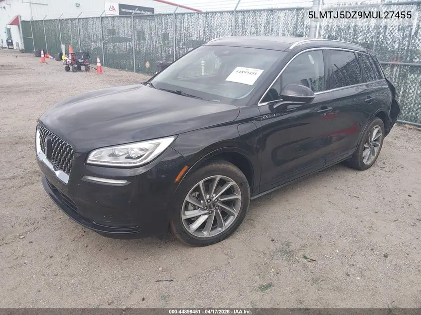 2021 Lincoln Corsair Grand Touring VIN: 5LMTJ5DZ9MUL27455 Lot: 44899451