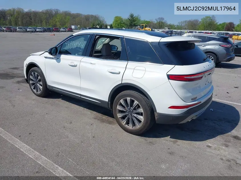 2021 Lincoln Corsair Reserve VIN: 5LMCJ2C92MUL17964 Lot: 44934144
