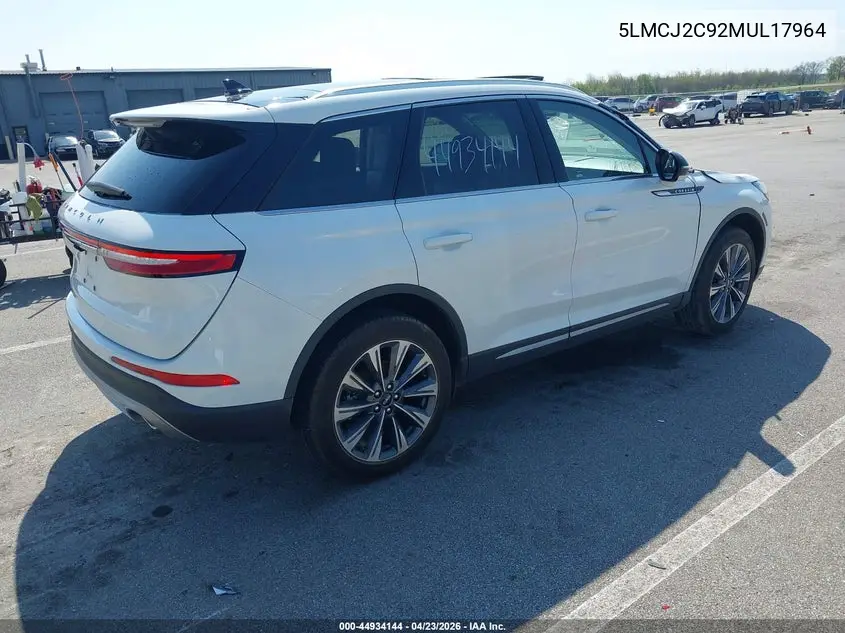 2021 Lincoln Corsair Reserve VIN: 5LMCJ2C92MUL17964 Lot: 44934144