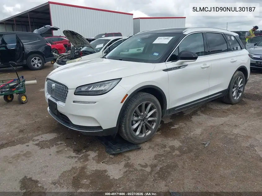2022 Lincoln Corsair Standard VIN: 5LMCJ1D90NUL30187 Lot: 45171886