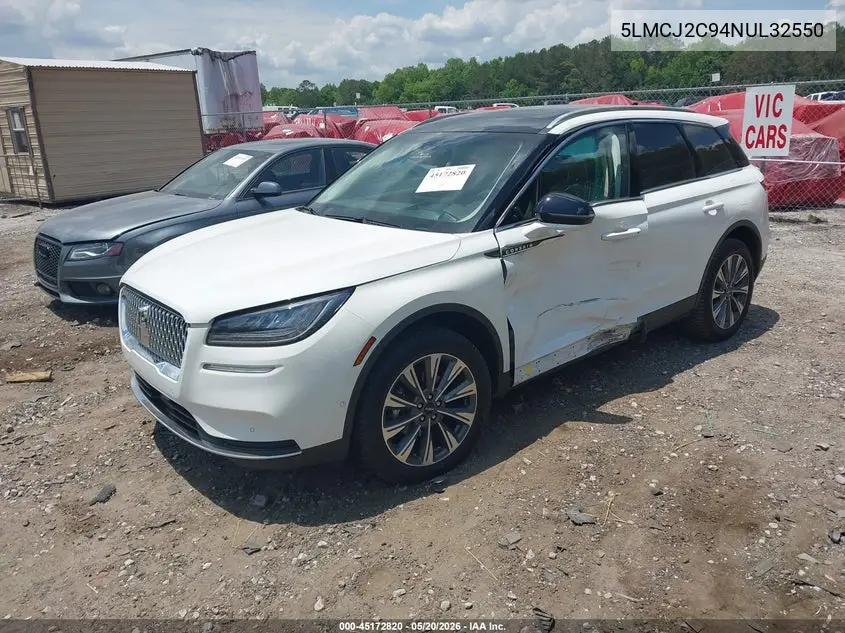 2022 Lincoln Corsair Reserve VIN: 5LMCJ2C94NUL32550 Lot: 45172820