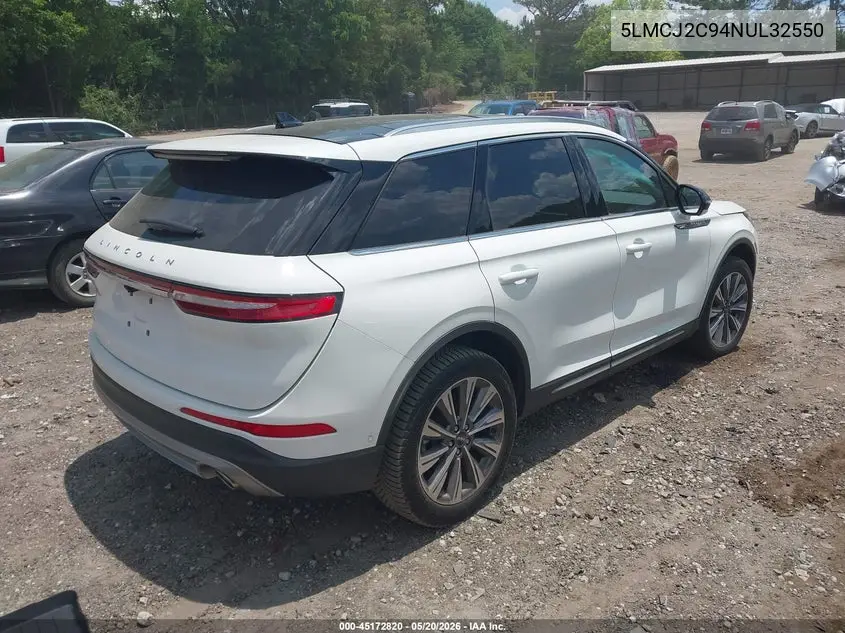 2022 Lincoln Corsair Reserve VIN: 5LMCJ2C94NUL32550 Lot: 45172820