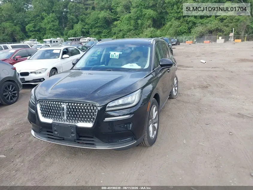 2022 Lincoln Corsair Standard VIN: 5LMCJ1D93NUL01704 Lot: 45198339