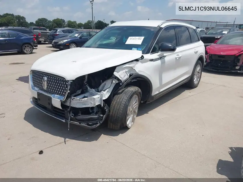 2022 Lincoln Corsair Standard VIN: 5LMCJ1C93NUL06645 Lot: 45421784