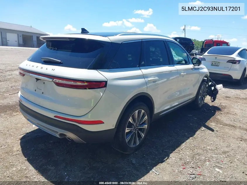 2022 Lincoln Corsair Reserve VIN: 5LMCJ2C93NUL17201 Lot: 45451800