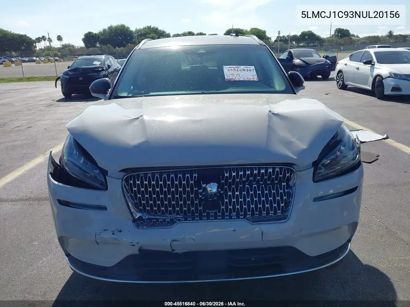 2022 Lincoln Corsair Standard VIN: 5LMCJ1C93NUL20156 Lot: 45516840