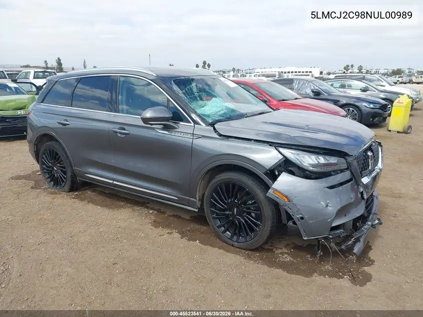 2022 Lincoln Corsair Reserve VIN: 5LMCJ2C98NUL00989 Lot: 45523541