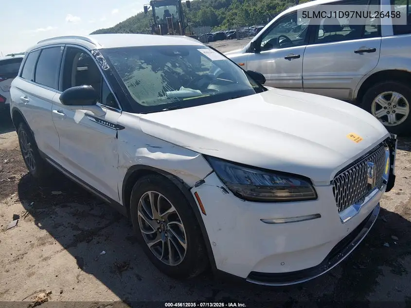 2022 Lincoln Corsair Standard VIN: 5LMCJ1D97NUL26458 Lot: 45612035