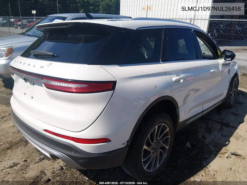 2022 Lincoln Corsair Standard VIN: 5LMCJ1D97NUL26458 Lot: 45612035