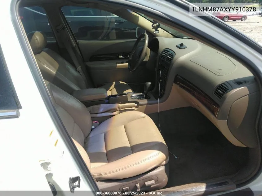 2000 Lincoln Ls V8 Auto VIN: 1LNHM87AXYY910378 Lot: 36689078