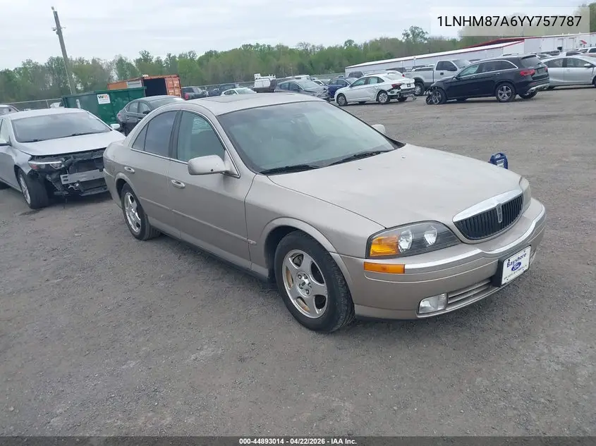 2000 Lincoln Ls V8 Auto VIN: 1LNHM87A6YY757787 Lot: 44893014