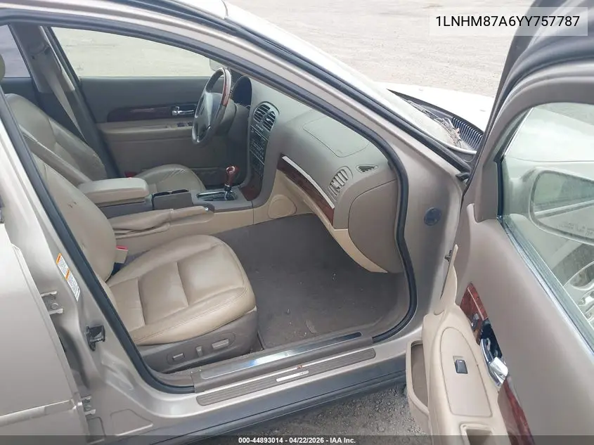 2000 Lincoln Ls V8 Auto VIN: 1LNHM87A6YY757787 Lot: 44893014