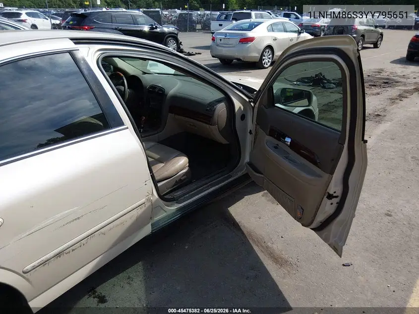 2000 Lincoln Ls V6 Auto/V6 Manual VIN: 1LNHM86S3YY795651 Lot: 45475382