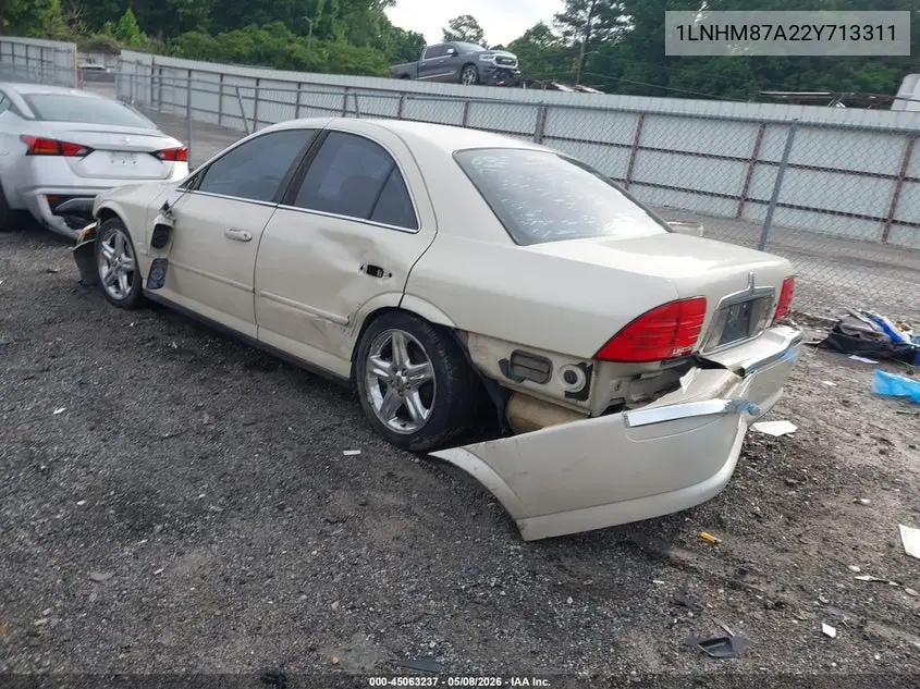 2002 Lincoln Ls V8 Auto VIN: 1LNHM87A22Y713311 Lot: 45063237