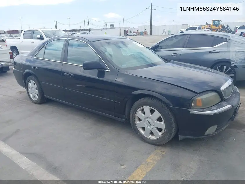 2004 Lincoln Ls V6 VIN: 1LNHM86S24Y684146 Lot: 45527918