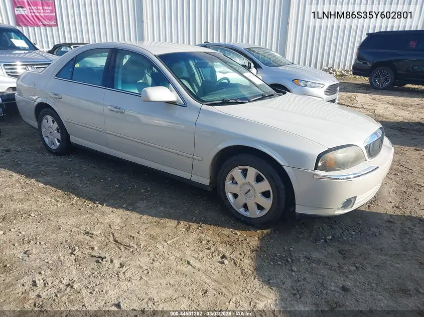 2005 Lincoln Ls V6 VIN: 1LNHM86S35Y602801 Lot: 44501262