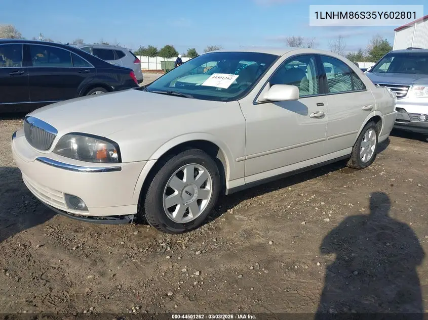 2005 Lincoln Ls V6 VIN: 1LNHM86S35Y602801 Lot: 44501262
