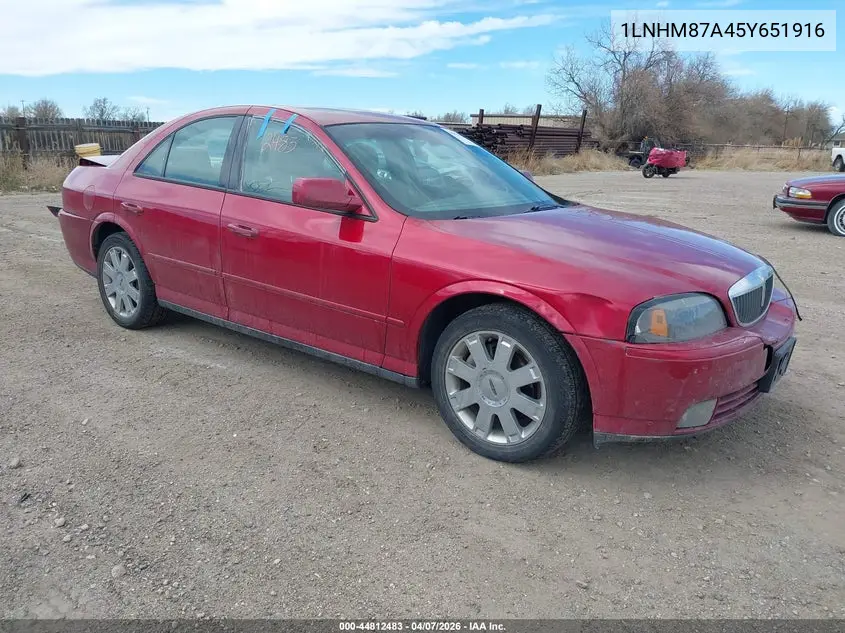 2005 Lincoln Ls V8 VIN: 1LNHM87A45Y651916 Lot: 44812483