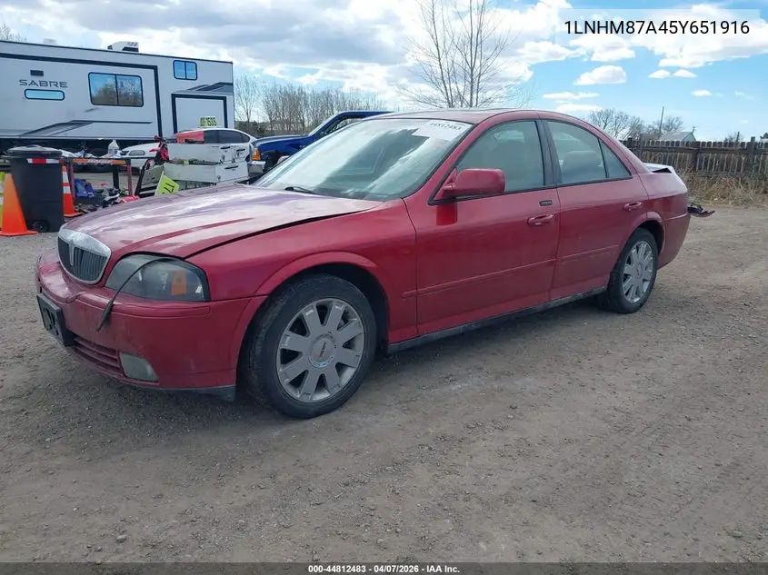 2005 Lincoln Ls V8 VIN: 1LNHM87A45Y651916 Lot: 44812483