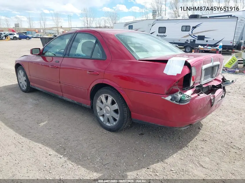 2005 Lincoln Ls V8 VIN: 1LNHM87A45Y651916 Lot: 44812483