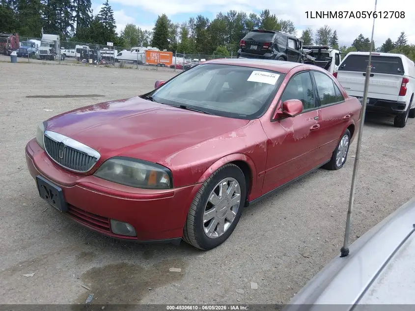 2005 Lincoln Ls V8 VIN: 1LNHM87A05Y612708 Lot: 45306610