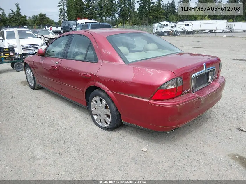2005 Lincoln Ls V8 VIN: 1LNHM87A05Y612708 Lot: 45306610