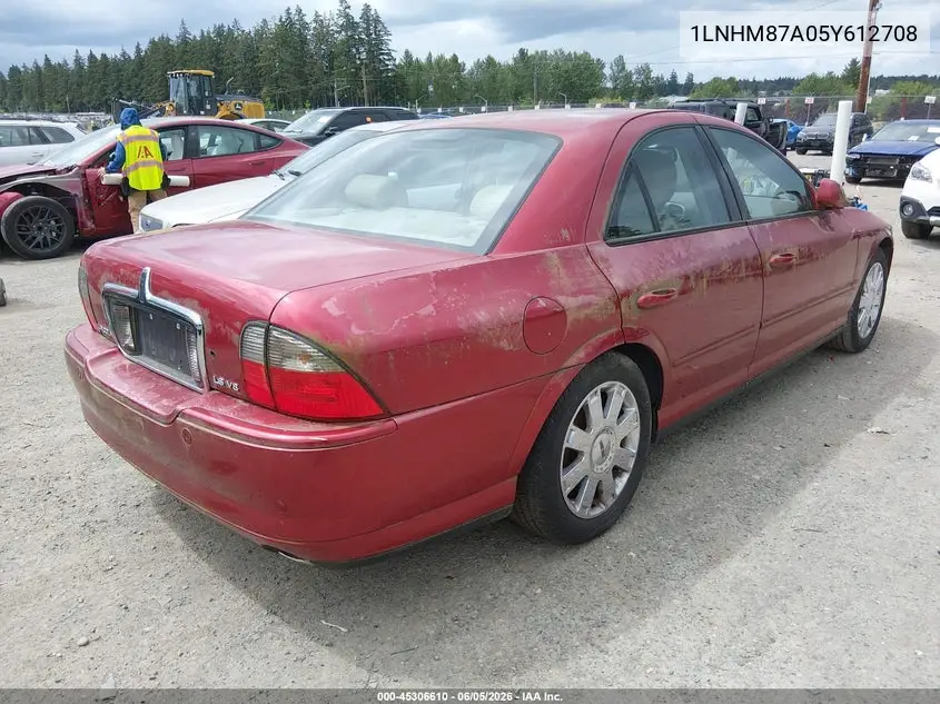 2005 Lincoln Ls V8 VIN: 1LNHM87A05Y612708 Lot: 45306610