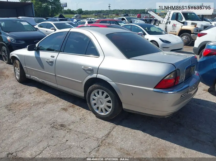 2005 Lincoln Ls V6 VIN: 1LNHM86S15Y635795 Lot: 45493138