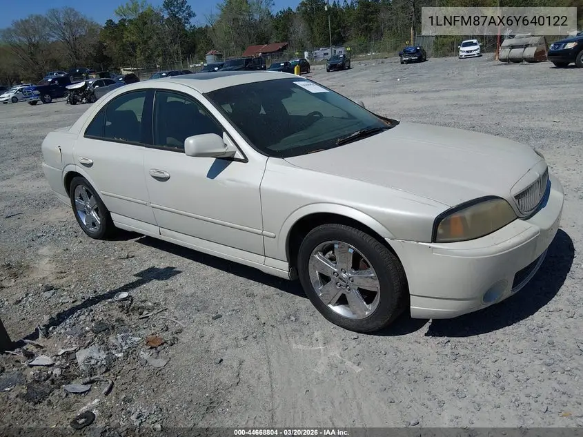 2006 Lincoln Ls V8 VIN: 1LNFM87AX6Y640122 Lot: 44668804