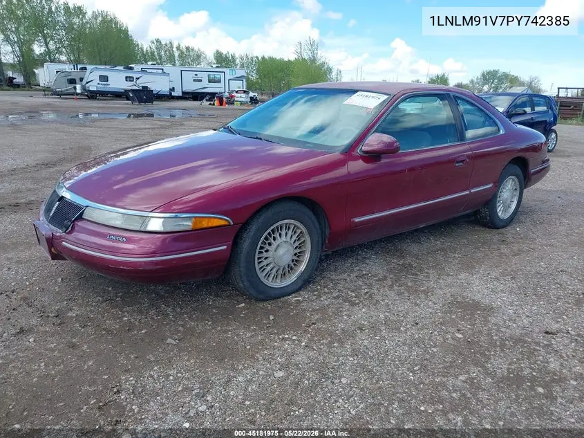 1993 Lincoln Mark Viii VIN: 1LNLM91V7PY742385 Lot: 45181975